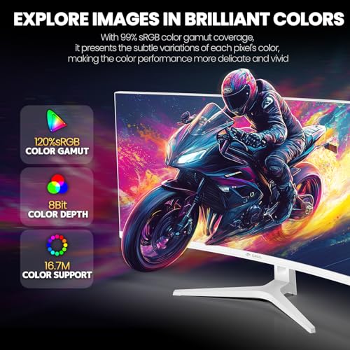 30Inch Ultrawide Curved Monitor, 21:9 WFHD VA Computer Monitor, 100HZ, Black M60918