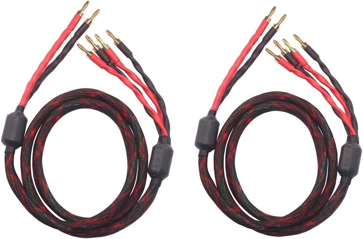 Bi-Wire Speaker Cable 2 Banana Plugs 4 Banana Plugs 1pair Set D7149
