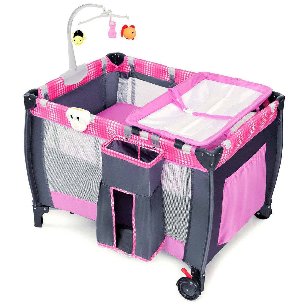 Foldable Travel Baby Crib Playpen Bassinet with Carry Bag R866684