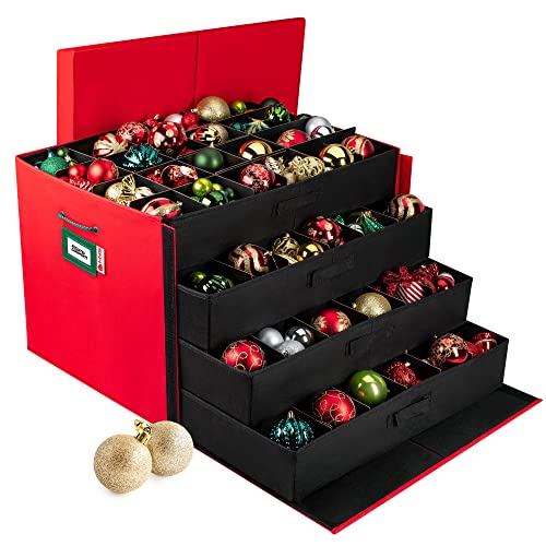 Christmas Ornament Storage Container Box with Dividers N446