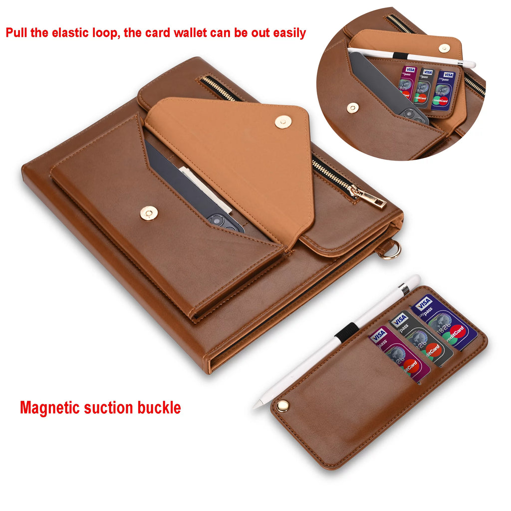Brown PU Leather Portfolio Case for iPad Pro 12.9-inch J656407