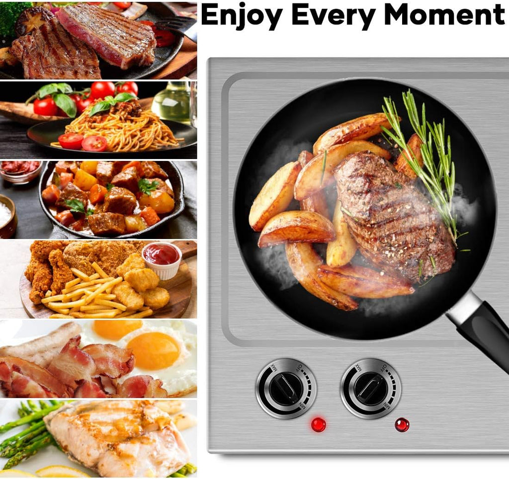 1800W Stainless Steel Double Electric Hot Plate T536306
