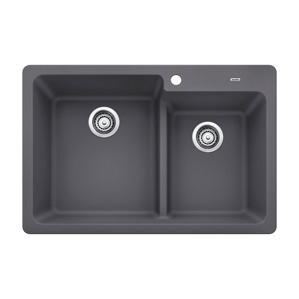 33 inch Silgranit Double Basin Drop in or Undermount Sink H34237