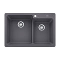 33 inch Silgranit Double Basin Drop in or Undermount Sink H34237