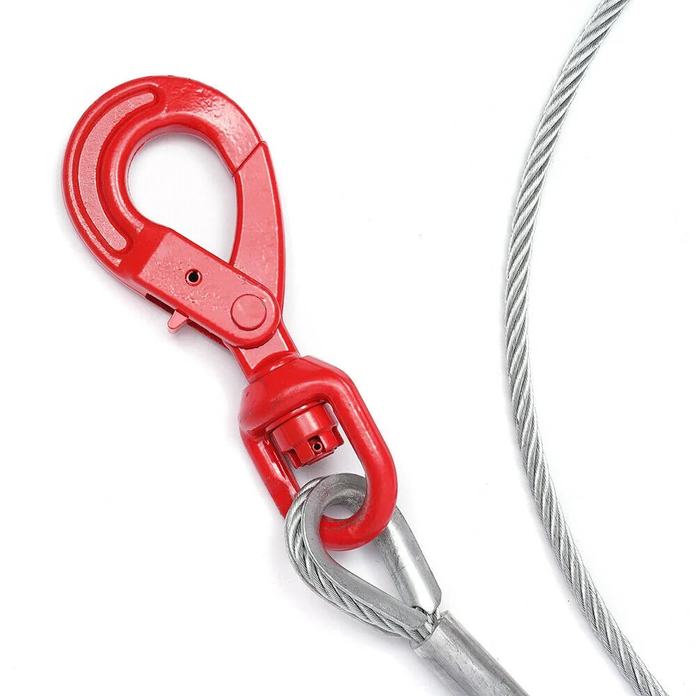3/8" x 100" Wire Rope Steel Winch Cable with Swivel Hook H318