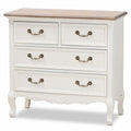 White and Oak 4-Drawer Accent Dresser L981078