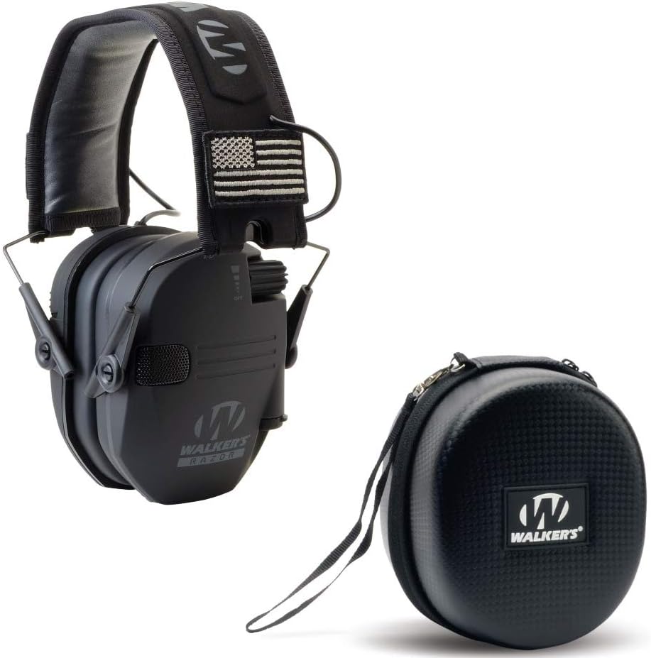 Razor Slim Electronic Shooting Hearing Protection Muff with Protective Case D41167
