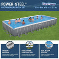 Power Steel 31'4 x 16' x 52 Rectangular Above Ground Pool Set N552208