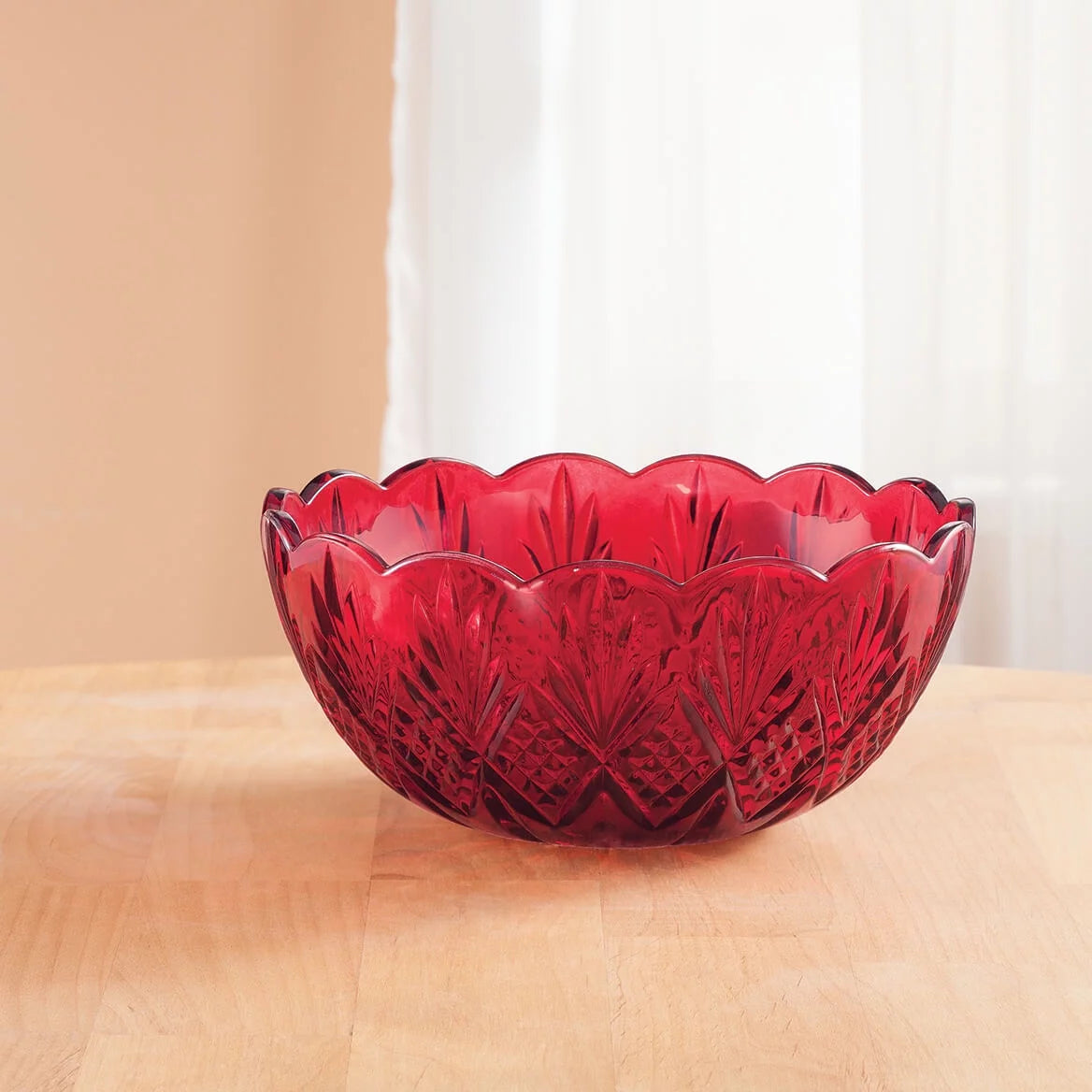 Red Scalloped Serving Bowl R53202