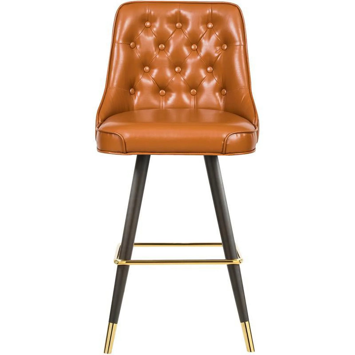 Cognac Vegan Leather Counter Stool Set of 2 R737