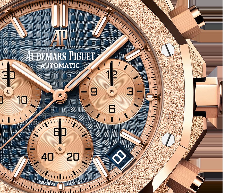 Frosted Gold Chronograph Blue Dial 41mm F3745