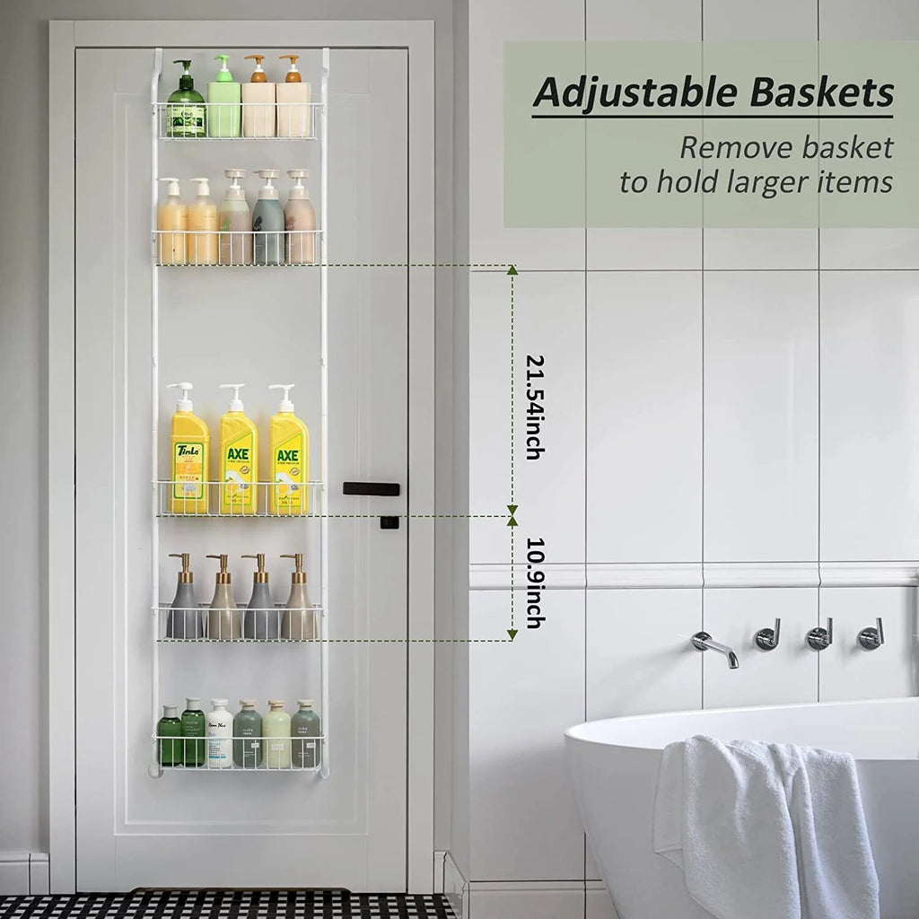 6-Tier Over The Door Pantry Organizer Rack Heavy-Duty Hanging Shelf C6031