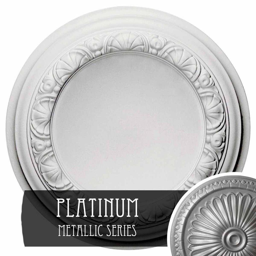 12 1/2x22OD x 1 1/2x22P Ceiling Medallion Platinum Finished L695127