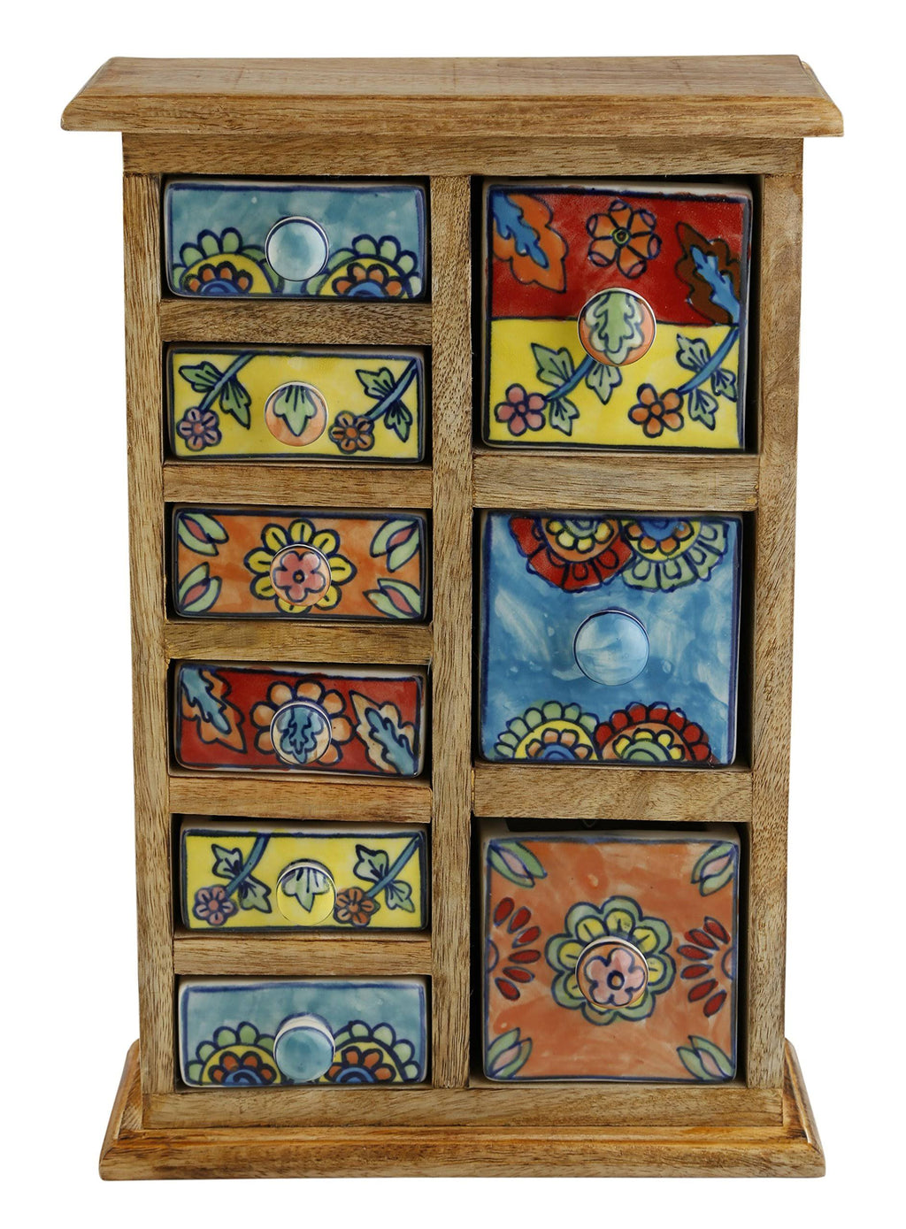 9 Drawer Light Brown Wood Apothecary Chest Y783826