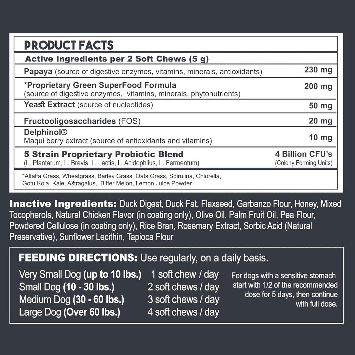 Probiotics for Dogs with Natural Digestive Enzymes, 4 Bill CFUs/2 Soft Chews, 60 Count S52380