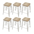 White 24 inch Metal Barstools Set of 6 F240