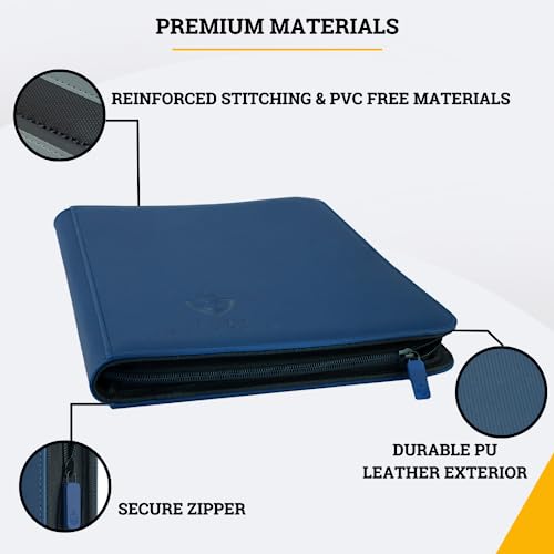 9 Pocket Zipper Binder for 360 Cards Black Side Loaded Pockets J84374