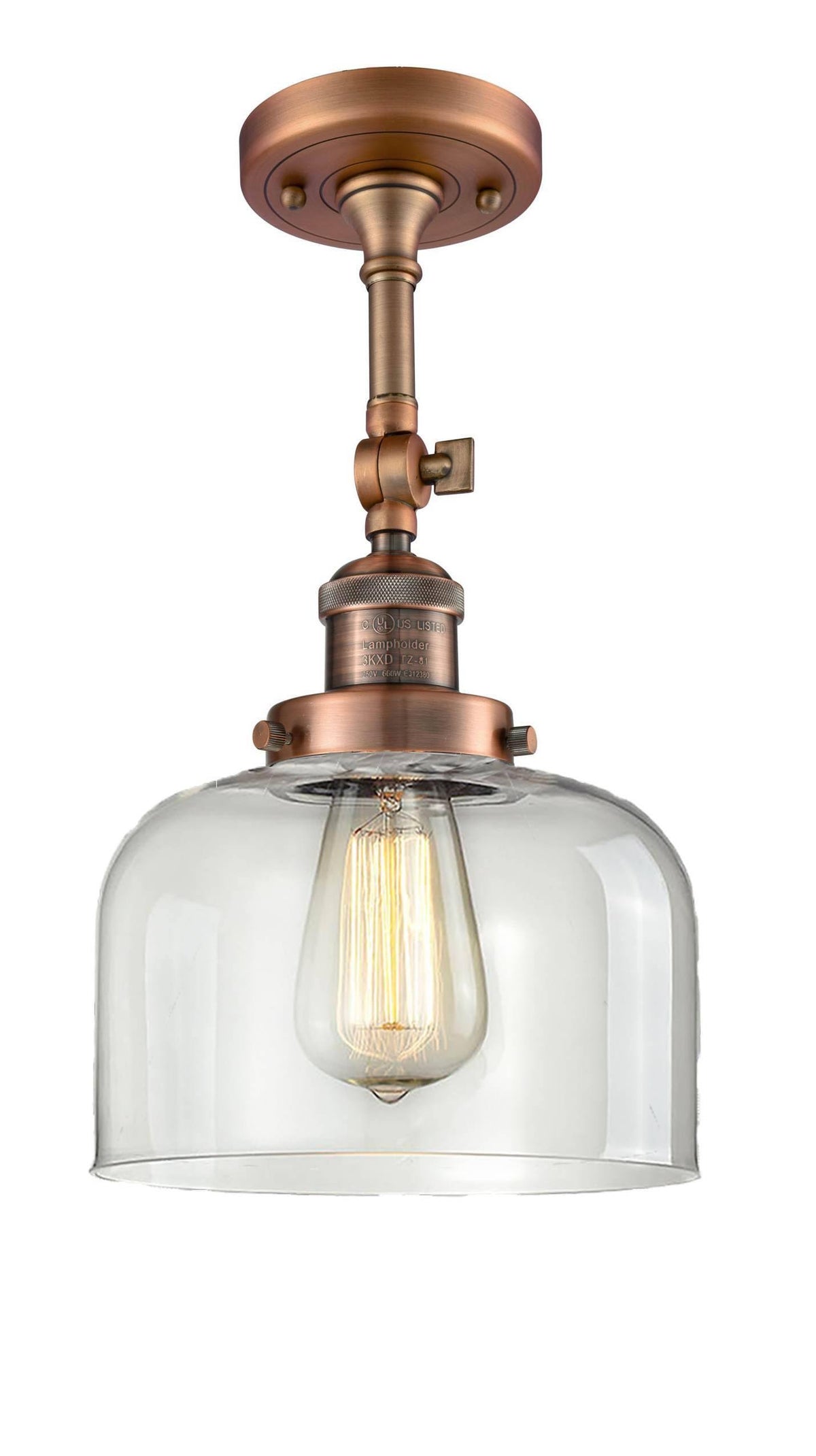 Antique Copper LED Semi Flush Mount Light G984665