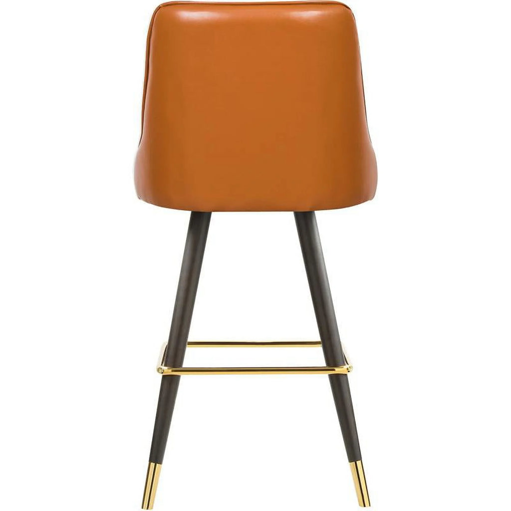 Cognac Vegan Leather Counter Stool Set of 2 R737