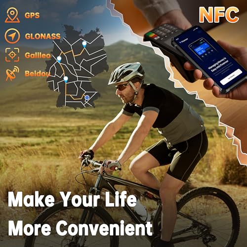 Rugged Smartphone Unlocked 24+256GB Android 14 6.52” HD Display 10600mAh IP68 Waterproof Dual Sim NFC Q5823