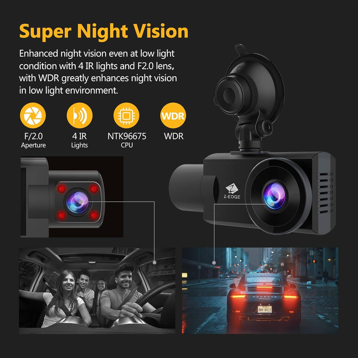 2K+1080P Dual Dash Cam with IR Night Vision R420650