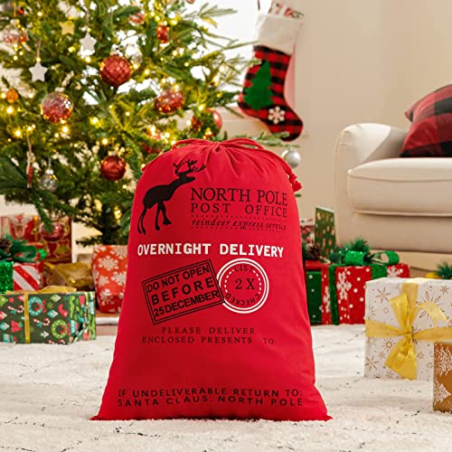 Canvas Santa Sack with Drawstring 2 Pack B6984