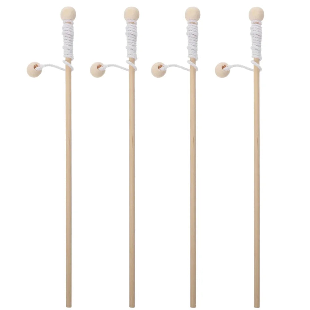 4 Pcs Wooden Magnetic Fishing Poles I633911