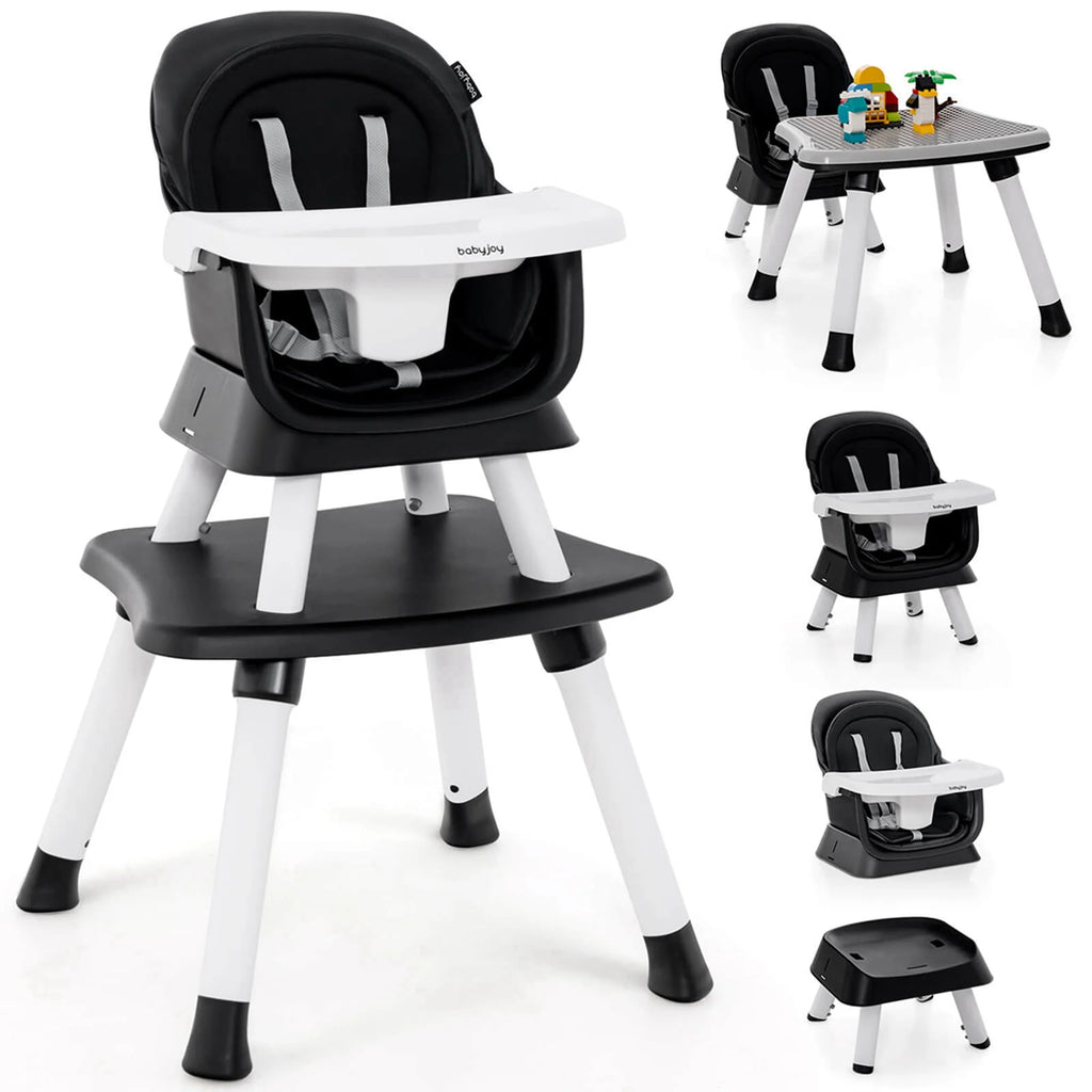 8-in-1 Convertible High Chair Booster Seat with Removable Tray Yellow C581