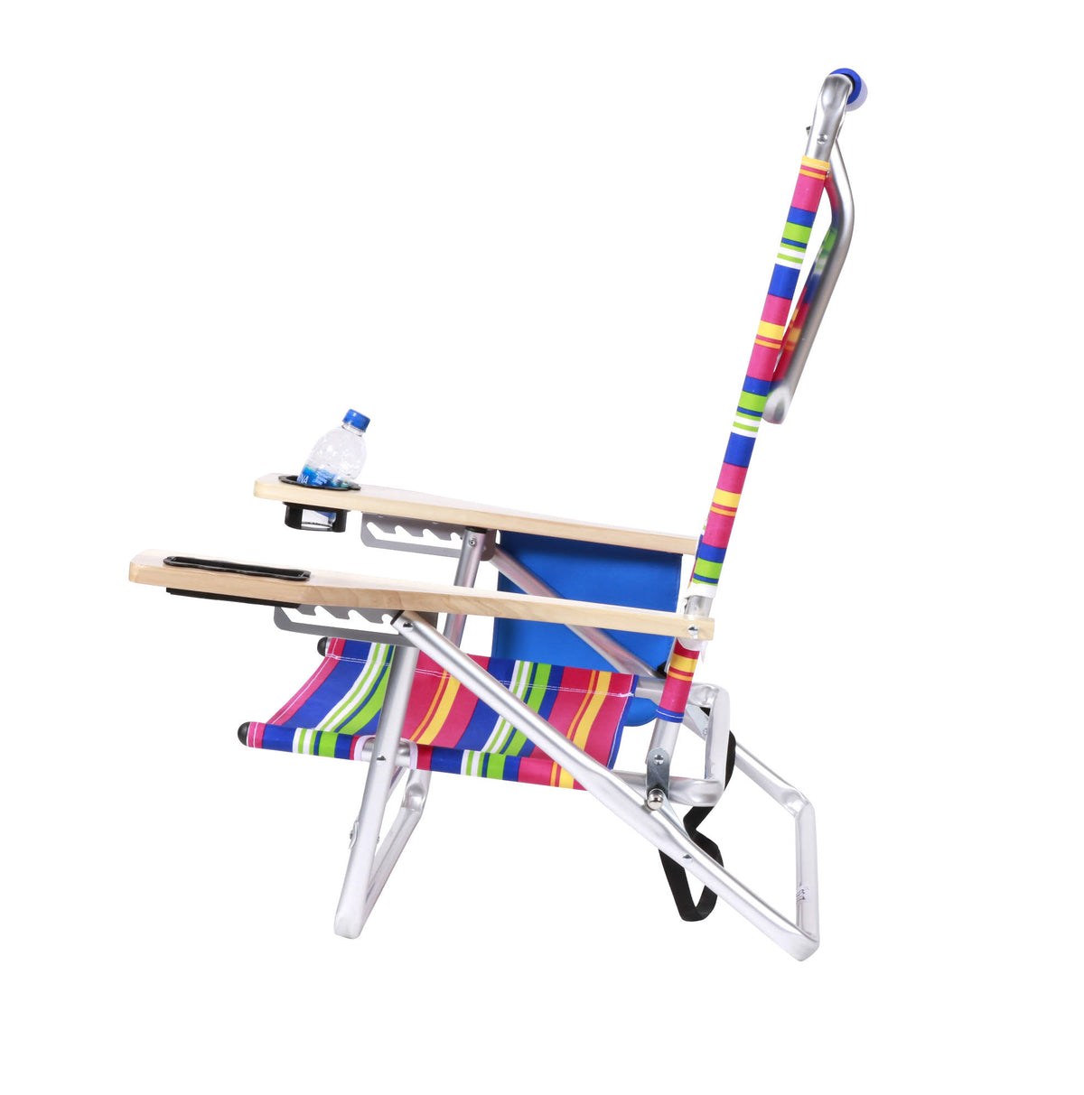 5 Reclining Aluminum Beach Chair with Cup Holder H2832