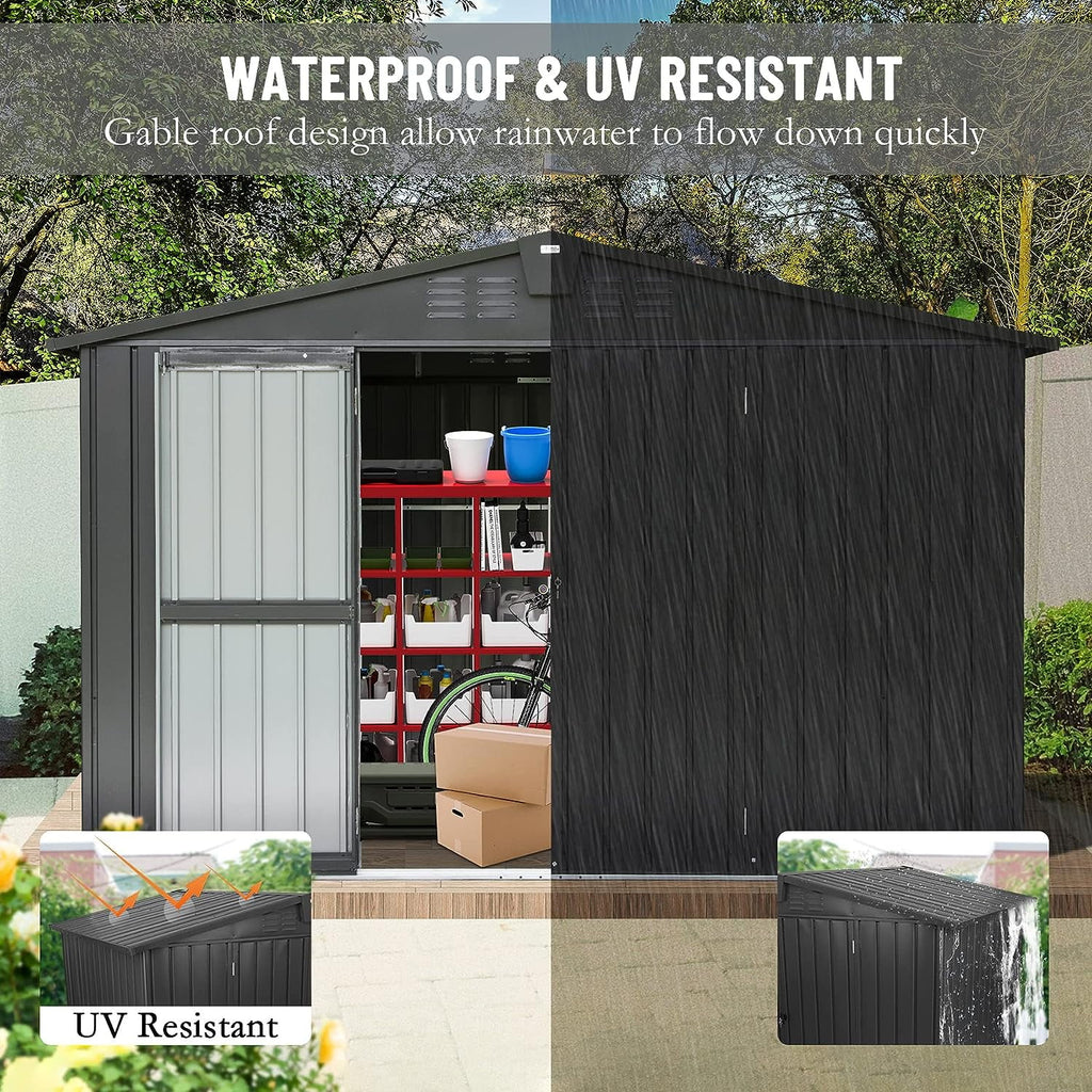 Metal Garden Shed with Lockable Door R6317