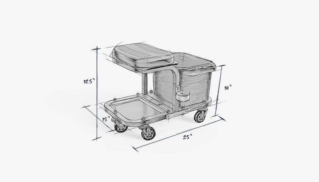 Rolling Car Wash Stool 350 lbs. Capacity K268