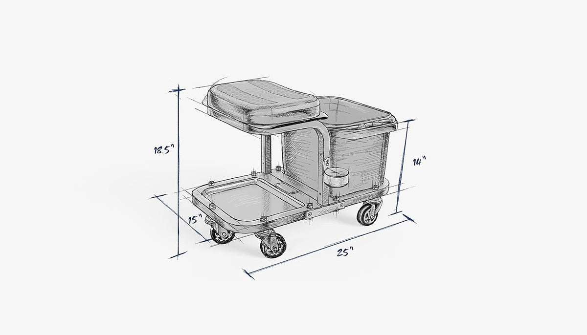 Rolling Car Wash Stool 350 lbs. Capacity K268