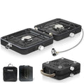 2-Burner Foldable Propane Camp Stove with Griddle and Carrying Bag V66086