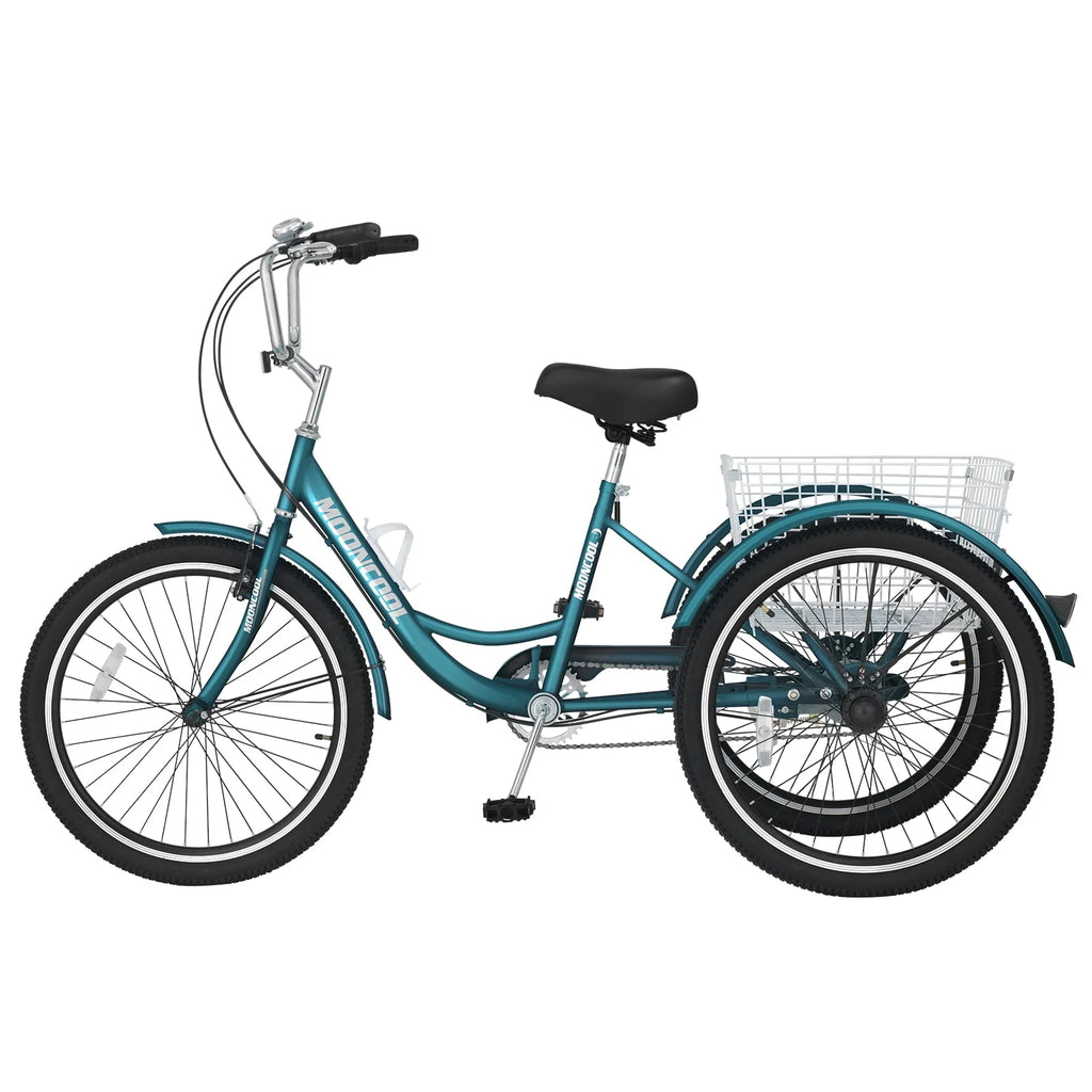 24 Inch Single Speed Adult Tricycle with Basket S574177