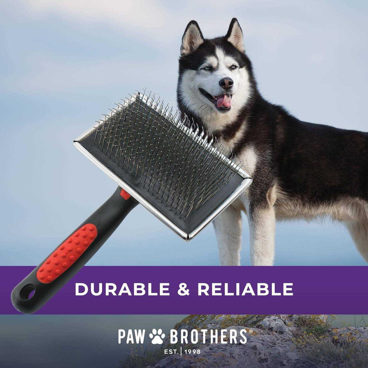 Extra Long Pin Flat Slicker Brush for Dogs N2531