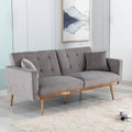 Gray Solid Velvet Convertible Sofa 2-Seats Loveseats N9111