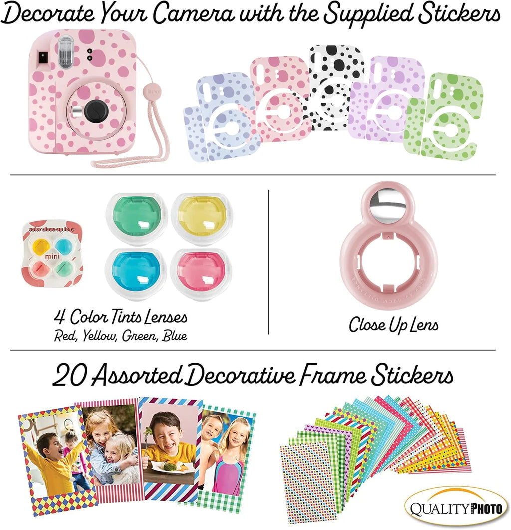 Blossom Pink Instant Camera with Case and Accessory Kit I93484