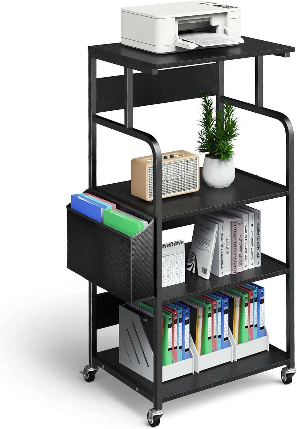 4 Tier Mobile Printer Stand with Storage Bag T522
