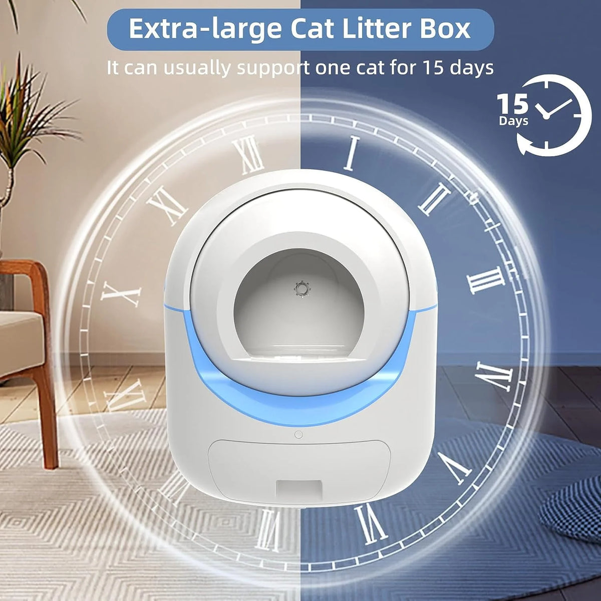 2.4G Wifi Self Cleaning Litter Box with 40 Litter Liners E673