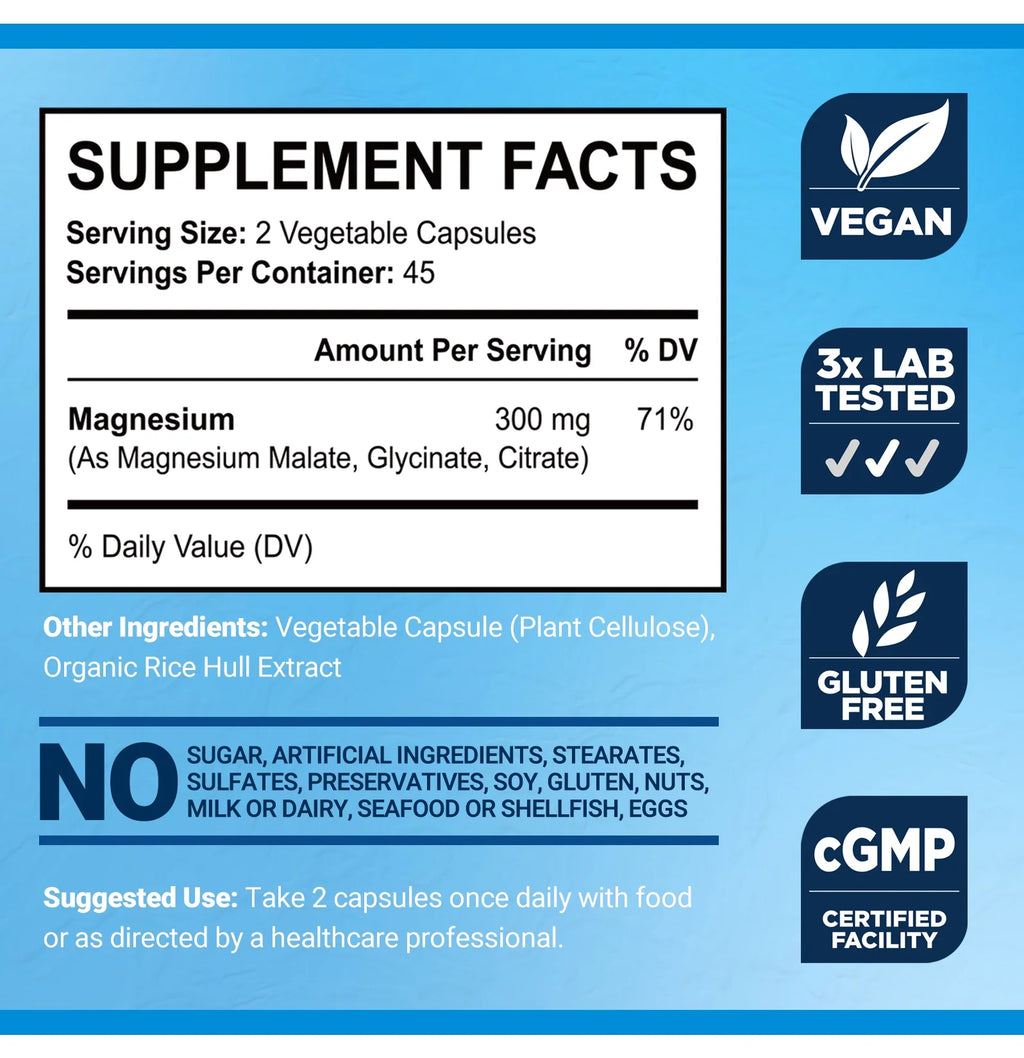Triple Magnesium Glycinate, Malate, Citrate and Antarctic Krill Oil Z28795