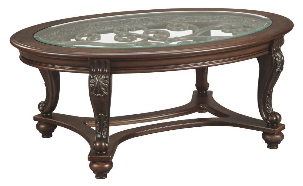 Brown Oval Cocktail Table T727780