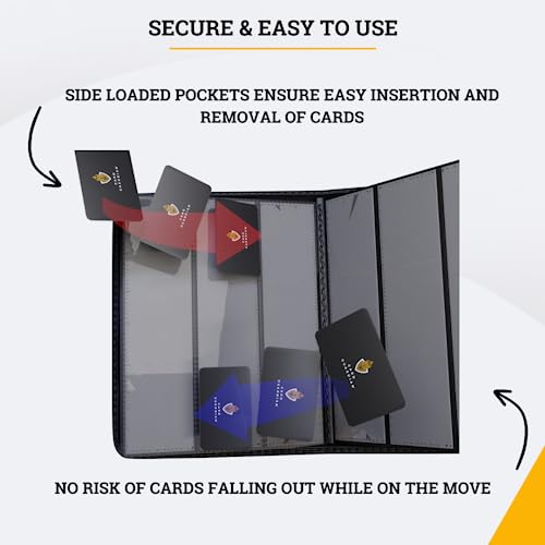 9 Pocket Zipper Binder for 360 Cards Black Side Loaded Pockets J84374