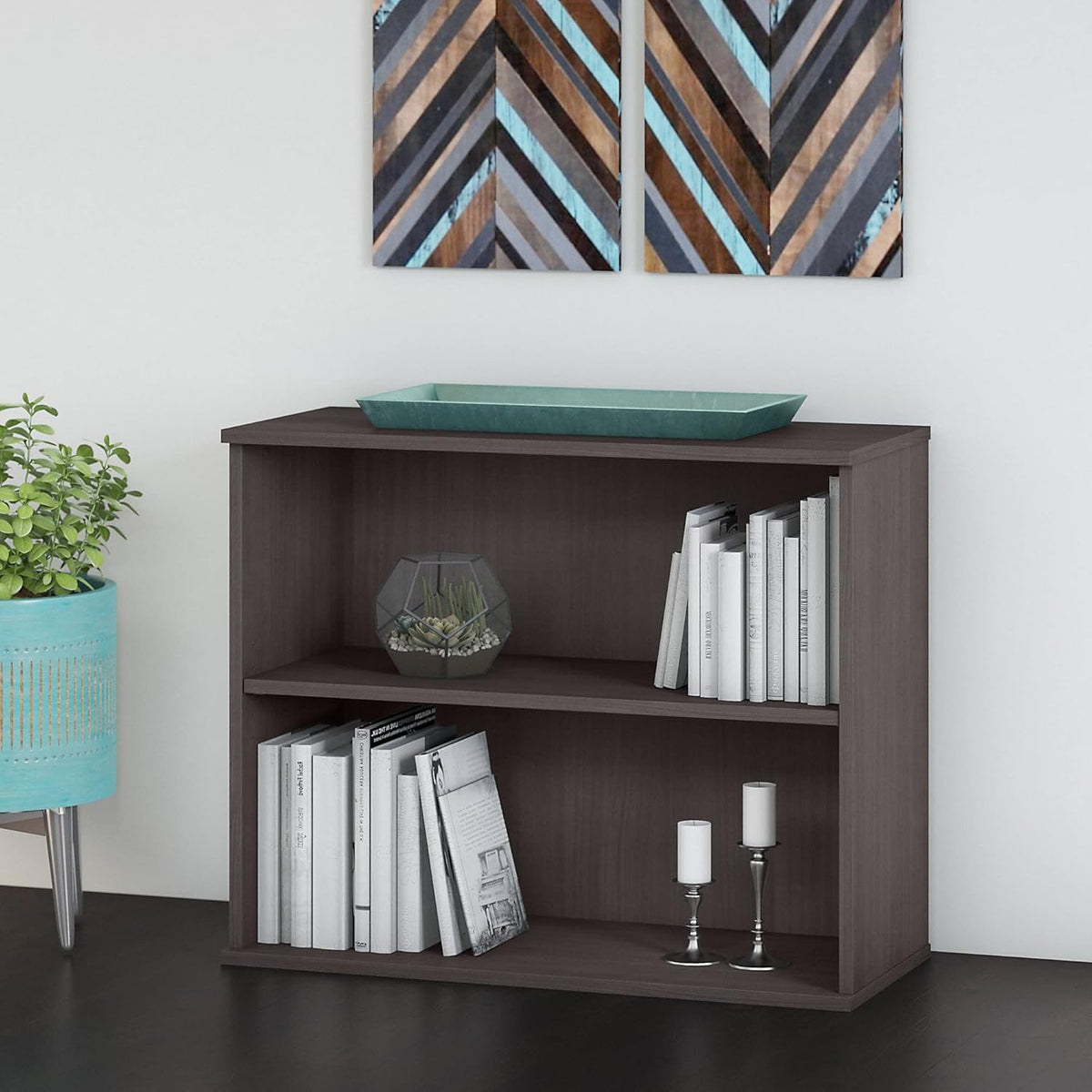 Small 2 Shelf Bookcase in Storm Gray K5263
