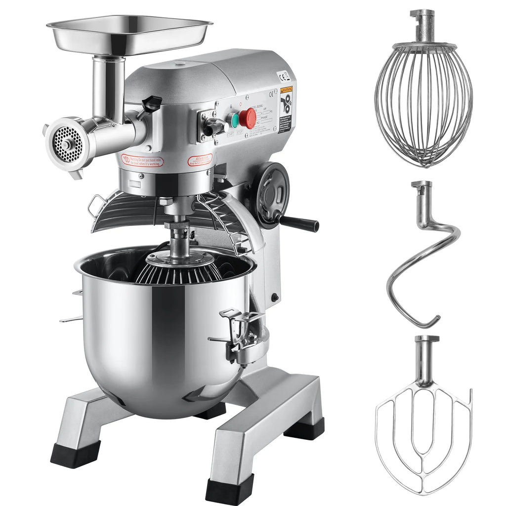 Commercial Stand Mixer with Meat Grinder, 20Qt Stainless Steel Bowl, 1100W R33390
