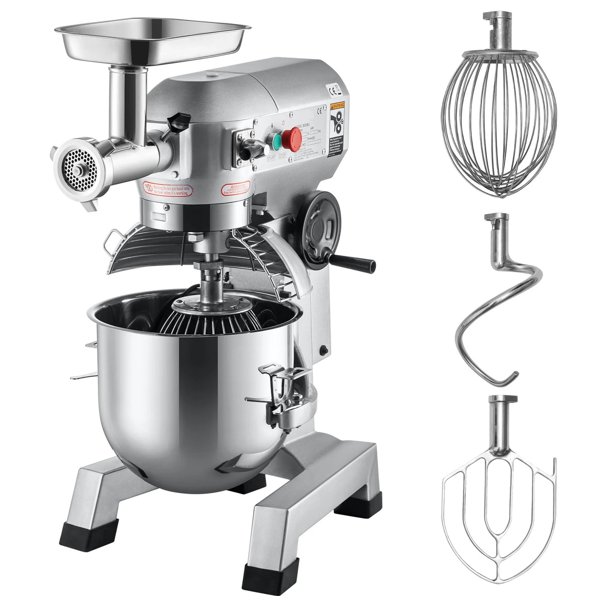 Commercial Stand Mixer with Meat Grinder, 20Qt Stainless Steel Bowl, 1100W R33390