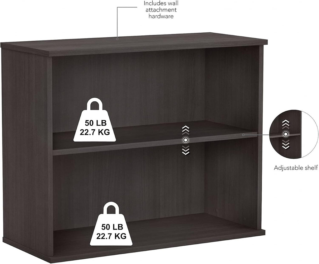 Small 2 Shelf Bookcase in Storm Gray K5263
