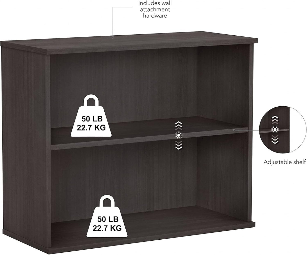 Small 2 Shelf Bookcase in Storm Gray K5263