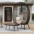Wicker Egg Chair with Ottoman, Stand, Cushions K79232
