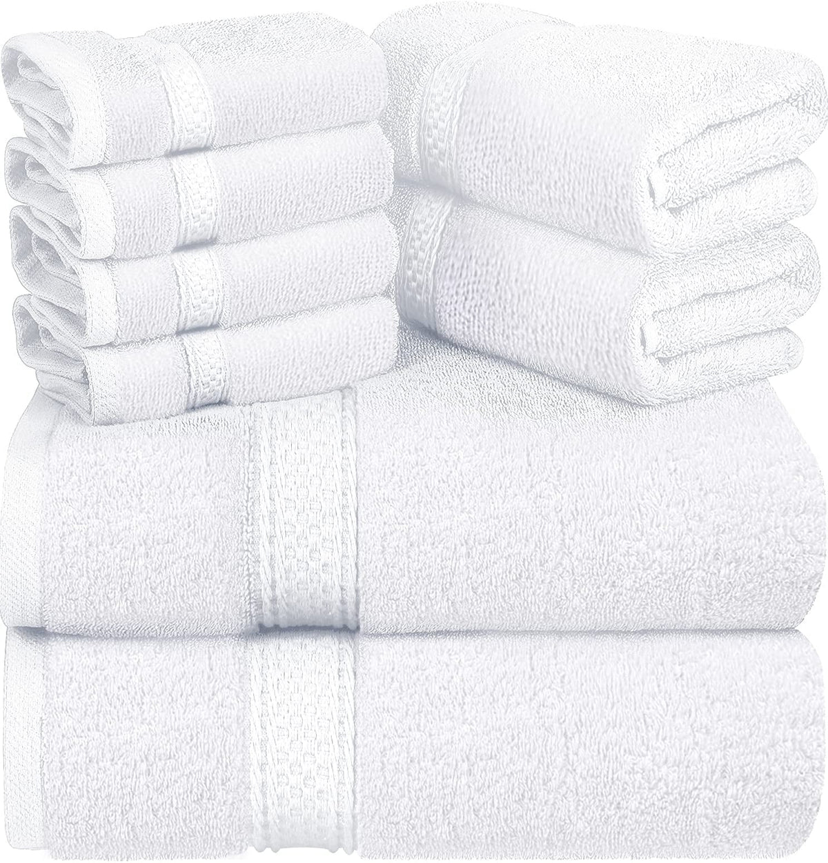 8 Piece Beige 650 GSM 100% Cotton Bath Towels Set X824776