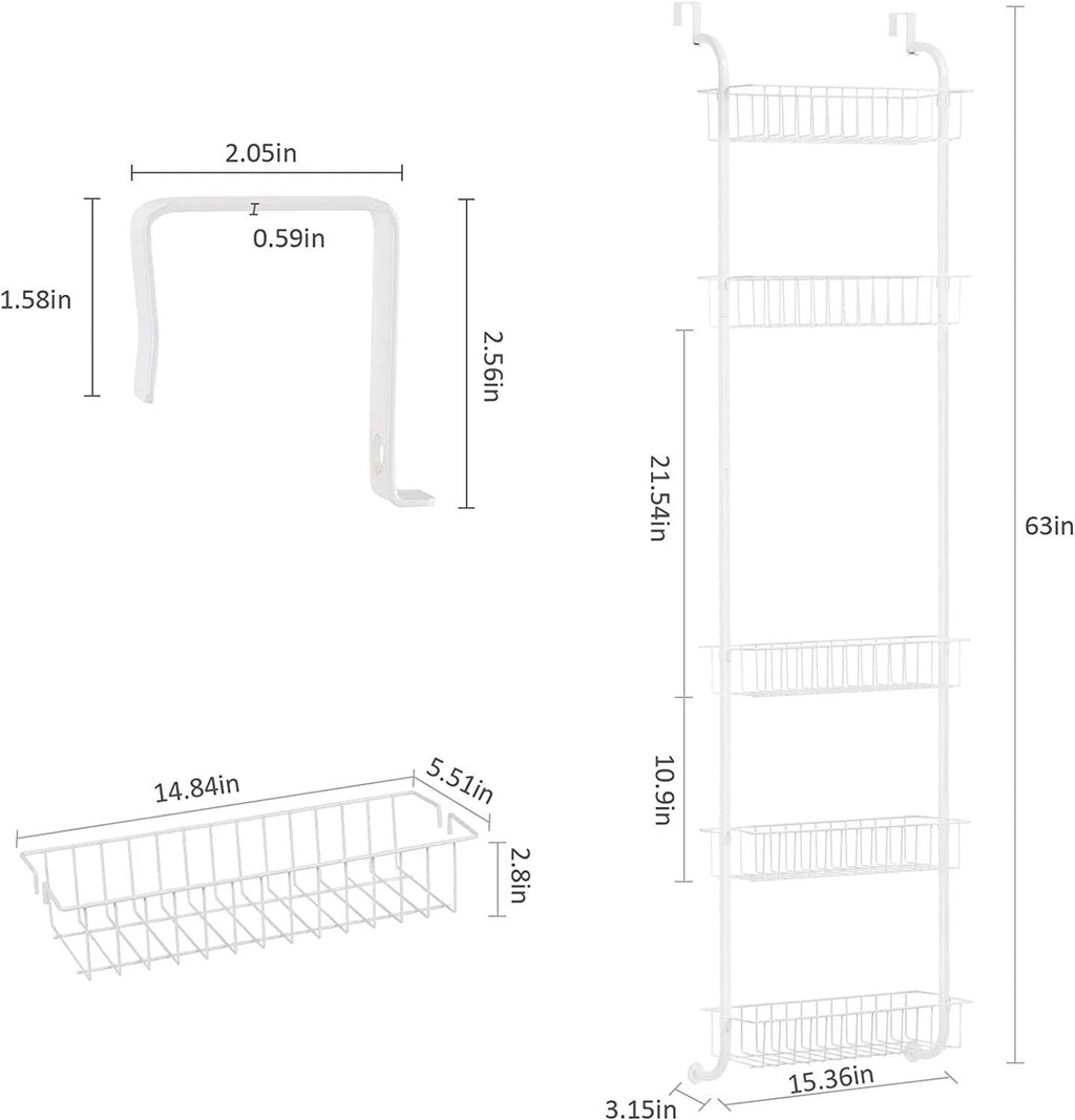 6-Tier Over The Door Pantry Organizer Rack Heavy-Duty Hanging Shelf C6031